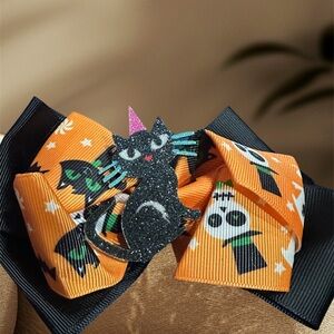 Halloween Cat Hair Bow for Kids